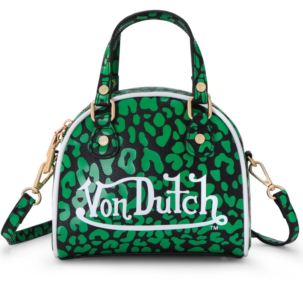 Von Dutch Lime Cheetah Bowling Bag